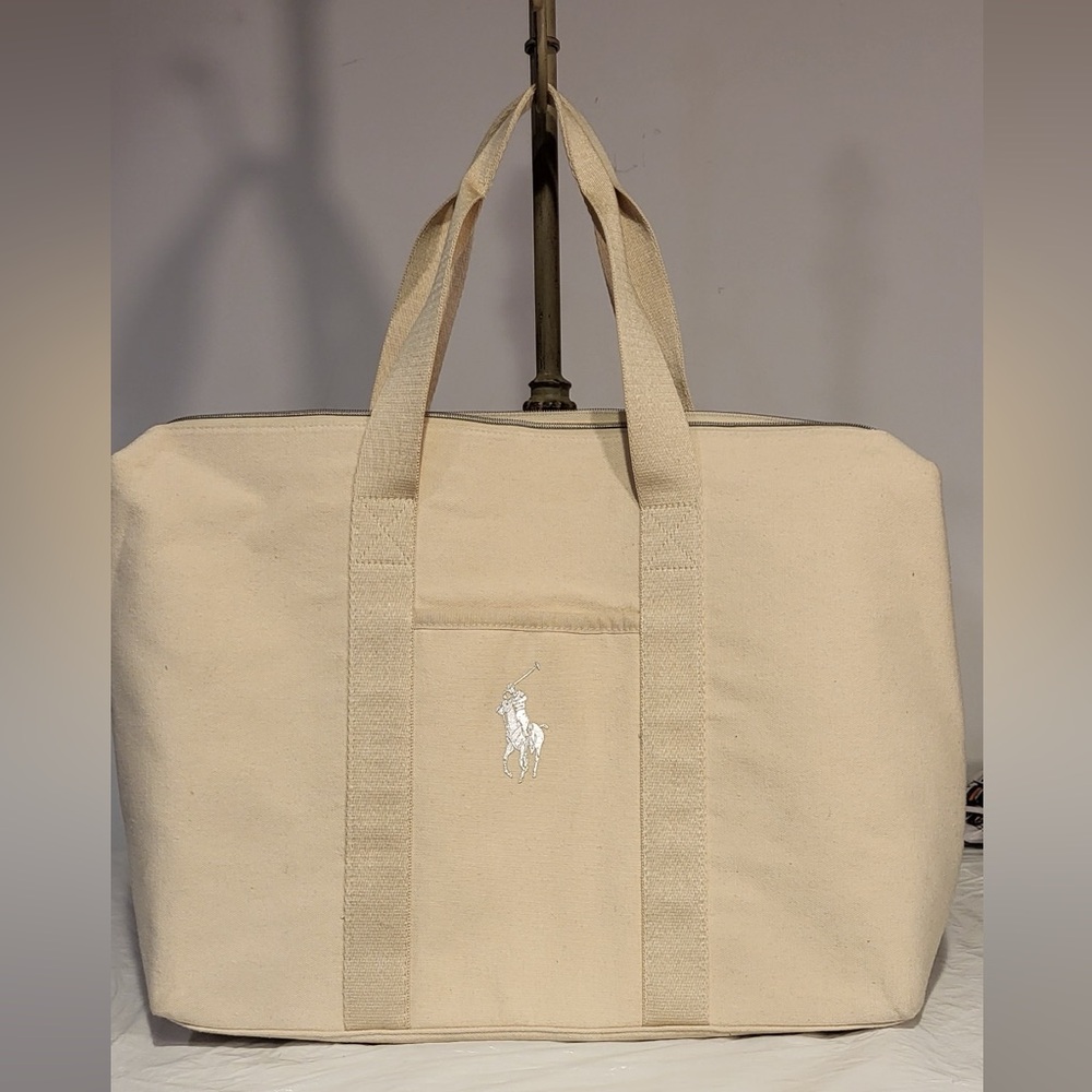 Ralph Lauren Cream Canvas Tote Bag